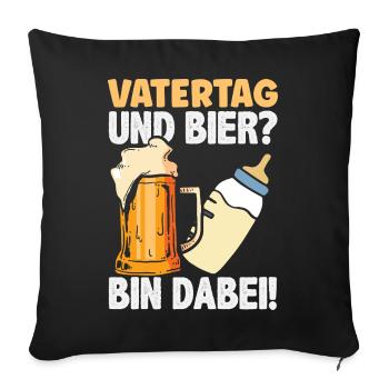 Funny Father's Day Gift Dad Beer - Sofa pillowcase 17,3'' x 17,3'' (45 x 45 cm) - black - Front