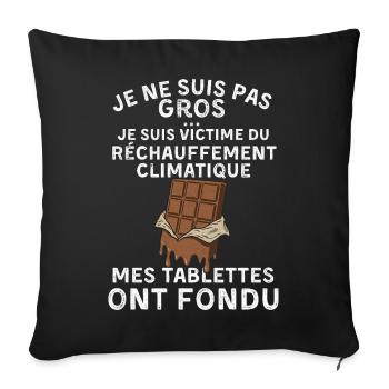 I'm Not Fat - funny man gift idea - Sofa pillowcase 17,3'' x 17,3'' (45 x 45 cm) - black - Front