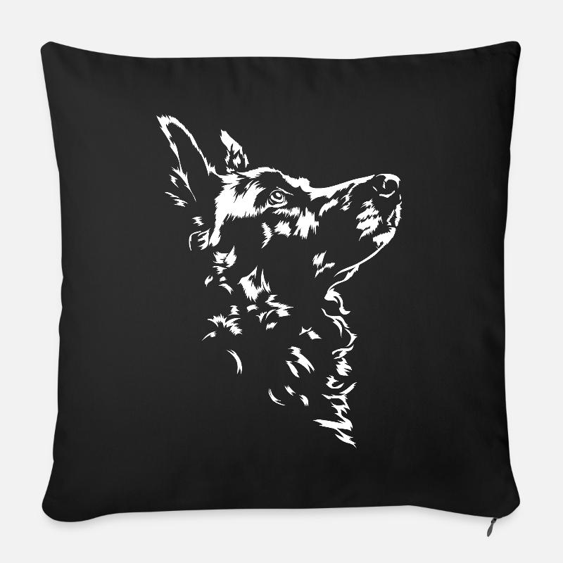 Mudi Silhouette Hunde Hund Wilsigns - Sofakissenbezug 45 x 45 cm - Schwarz