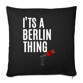 Berlin Thing New Year's Eve - Sofa pillowcase 17,3'' x 17,3'' (45 x 45 cm) - black - Front