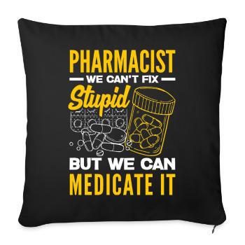 Apotheker Pharmazeutisch-technischer - Sofakissenbezug 45 x 45 cm - Schwarz - Vorne