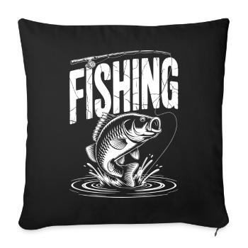Fischen Karpfen  - Sofakissenbezug 45 x 45 cm - Schwarz - Vorne