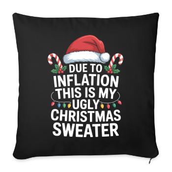T-shirt de laide inflation de Noël - Housse de coussin décorative 45 x 45 cm - noir - Devant
