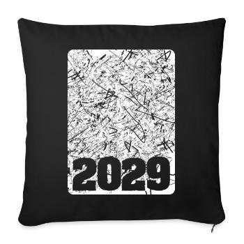 Number 2029 - Sofa pillowcase 17,3'' x 17,3'' (45 x 45 cm) - black - Front
