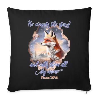Fox Bible Verse Christian - Sofa pillowcase 17,3'' x 17,3'' (45 x 45 cm) - black - Front