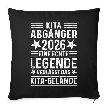 Kita Graduate 2026: Legend leaves Kita grounds - Sofa pillowcase 17,3'' x 17,3'' (45 x 45 cm) - black - Front