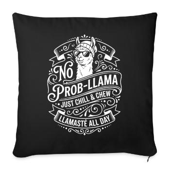 No Prob-Llama Chill & Chew - Sofa pillowcase 17,3'' x 17,3'' (45 x 45 cm) - black - Front