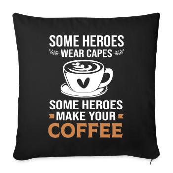 Café Espresso Caféine Barista - Housse de coussin décorative 45 x 45 cm - noir - Devant