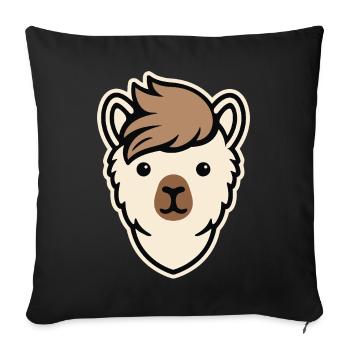 Minimal Alpaca Icon – Clean Streetwear Design - Sofa pillowcase 17,3'' x 17,3'' (45 x 45 cm) - black - Front