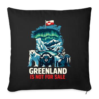 Cadeau du drapeau du t-shirt Pas à vendre du Groenland - Housse de coussin décorative 45 x 45 cm - noir - Devant