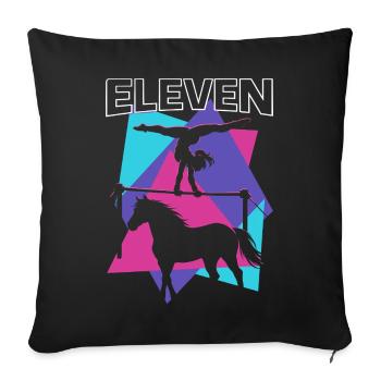 Don de gymnaste de saut pour le 11e anniversaire des chevaux - Housse de coussin décorative 45 x 45 cm - noir - Devant