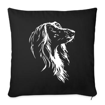 Afghan Greyhound Silhouette Dogs Wilsigns - Sofa pillowcase 17,3'' x 17,3'' (45 x 45 cm) - black - Front