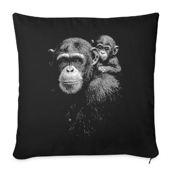 Chimpanzee - Sofa pillowcase 17,3'' x 17,3'' (45 x 45 cm) - black - Front