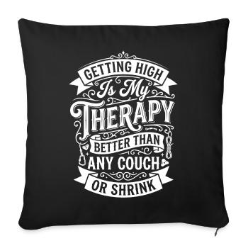 Se défoncer, c’est ma thérapie - Housse de coussin décorative 45 x 45 cm - noir - Devant