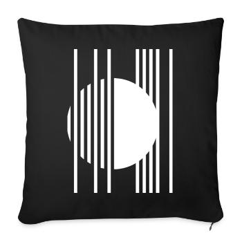 Bandes orbitales circulaires - Housse de coussin décorative 45 x 45 cm - noir - Devant