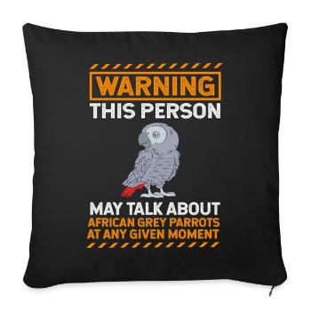 Parrot Grey - Sofa pillowcase 17,3'' x 17,3'' (45 x 45 cm) - black - Front