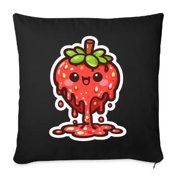 Cuddly Strawberry Drop Charm - Sofa pillowcase 17,3'' x 17,3'' (45 x 45 cm) - black - Front