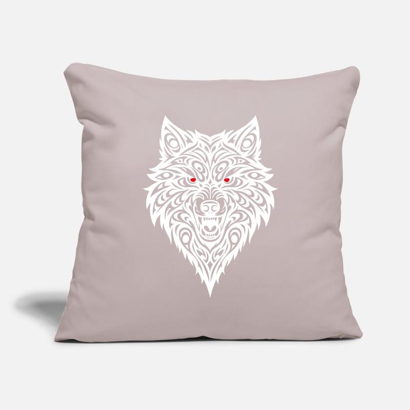 Embossed wolf head with tribal pattern Sofa pillowcase 17,3'' x 17,3'' (45 x 45 cm)