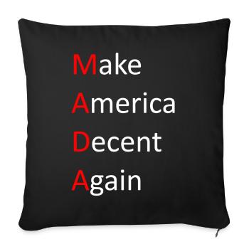 Make_America_Decent_Again - Sofakissenbezug 45 x 45 cm - Schwarz - Vorne