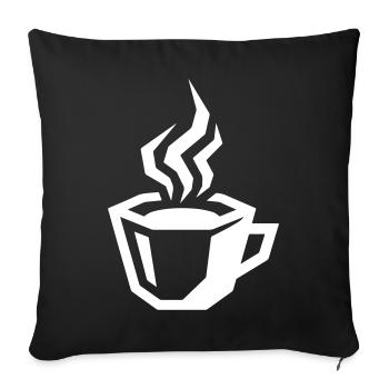 Coffee Cup Icon - Sofa pillowcase 17,3'' x 17,3'' (45 x 45 cm) - black - Front