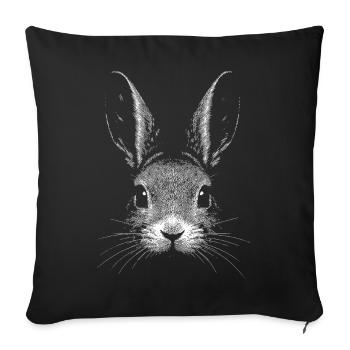 Lièvre brun - Housse de coussin décorative 45 x 45 cm - noir - Devant
