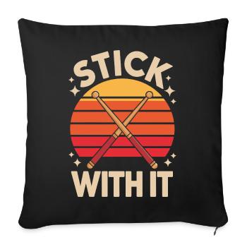 Reste persévérant batteur qui dit rétro - Housse de coussin décorative 45 x 45 cm - noir - Devant