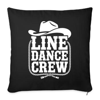 Line Dance Crew Western Logo - Sofakissenbezug 45 x 45 cm - Schwarz - Vorne