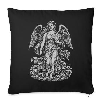 Ange Céleste dans la Tapisserie Nuageuse - Housse de coussin décorative 45 x 45 cm - noir - Devant