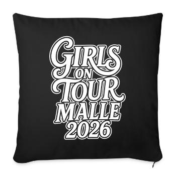 Malle 2026 Filles en tournée Malle est l’amour - Housse de coussin décorative 45 x 45 cm - noir - Devant