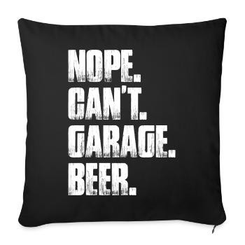 Non, je ne peux pas faire de garage de bière Amoureux de voitures Mécanicien automobile - Housse de coussin décorative 45 x 45 cm - noir - Devant