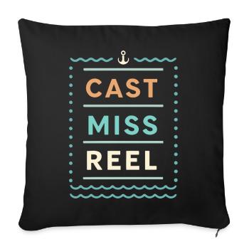 Miss Reel Nautical Pastel - Sofa pillowcase 17,3'' x 17,3'' (45 x 45 cm) - black - Front