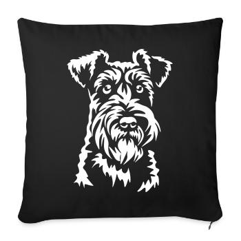 Foxterrier Kopf "Black Edition" - Sofakissenbezug 45 x 45 cm - Schwarz - Vorne