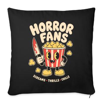 Les fans d’horreur crient des frissons - Housse de coussin décorative 45 x 45 cm - noir - Devant