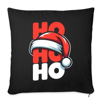 Style Père Noël Ho Ho Ho - Housse de coussin décorative 45 x 45 cm - noir - Devant