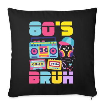 Retro Back to the 80s Vintage Design - Sofa pillowcase 17,3'' x 17,3'' (45 x 45 cm) - black - Front