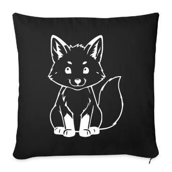 white fox gift nature lover - Sofa pillowcase 17,3'' x 17,3'' (45 x 45 cm) - black - Front