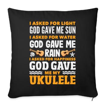 Funny Ukulele Designs and Sayings - Sofa pillowcase 17,3'' x 17,3'' (45 x 45 cm) - black - Front
