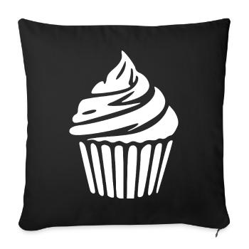 Cupcake Muffin Bakery Baking Gift - Sofa pillowcase 17,3'' x 17,3'' (45 x 45 cm) - black - Front