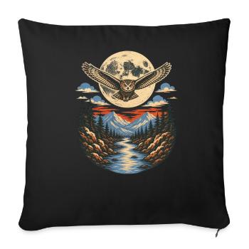 Oiseau de nuit - Housse de coussin décorative 45 x 45 cm - noir - Devant