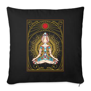 Zen Chakras – Meditation Gift - Sofa pillowcase 17,3'' x 17,3'' (45 x 45 cm) - black - Front
