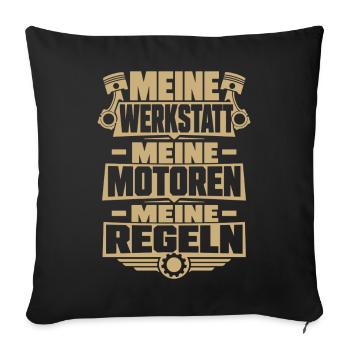 Bester Mechaniker Spruch Werkstatt Chef - Sofakissenbezug 45 x 45 cm - Schwarz - Vorne
