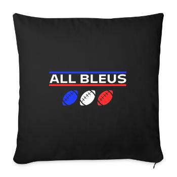 ALL Bleu Tee shirt Humour Rugby Français - Housse de coussin décorative 45 x 45 cm - noir - Devant