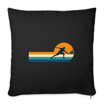 Padel player padel tennis - Sofa pillowcase 17,3'' x 17,3'' (45 x 45 cm) - black - Front