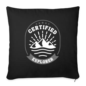 Certified explorer - Sofa pillowcase 17,3'' x 17,3'' (45 x 45 cm) - black - Front