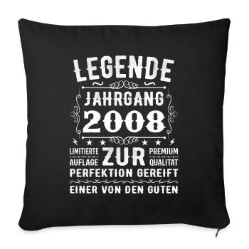 Legend - Vintage 2008 - Matured to perfection - Sofa pillowcase 17,3'' x 17,3'' (45 x 45 cm) - black - Front