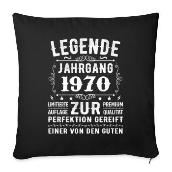 Legend - Vintage 1970 - Matured to perfection - Sofa pillowcase 17,3'' x 17,3'' (45 x 45 cm) - black - Front