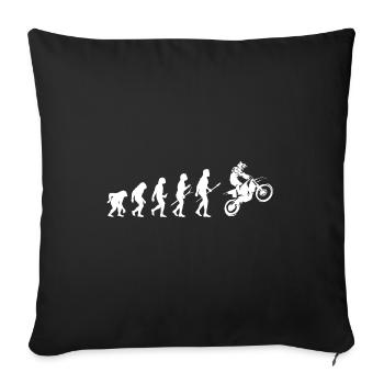 Évolution motocross idée cadeau homme moto - Housse de coussin décorative 45 x 45 cm - noir - Devant