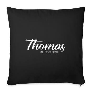 Thomas une légende Cadeau T shirt thomas - Housse de coussin décorative 45 x 45 cm - noir - Devant
