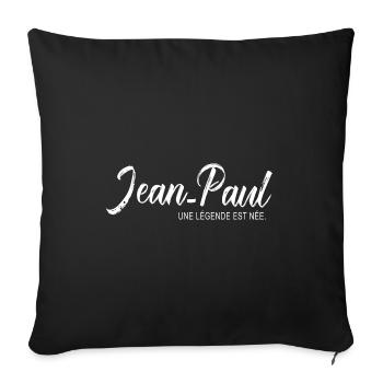 Jean Paul une légende Cadeau T shirt jean paul - Housse de coussin décorative 45 x 45 cm - noir - Devant