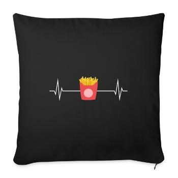 Frites Pouls pouls - Housse de coussin décorative 45 x 45 cm - noir - Devant